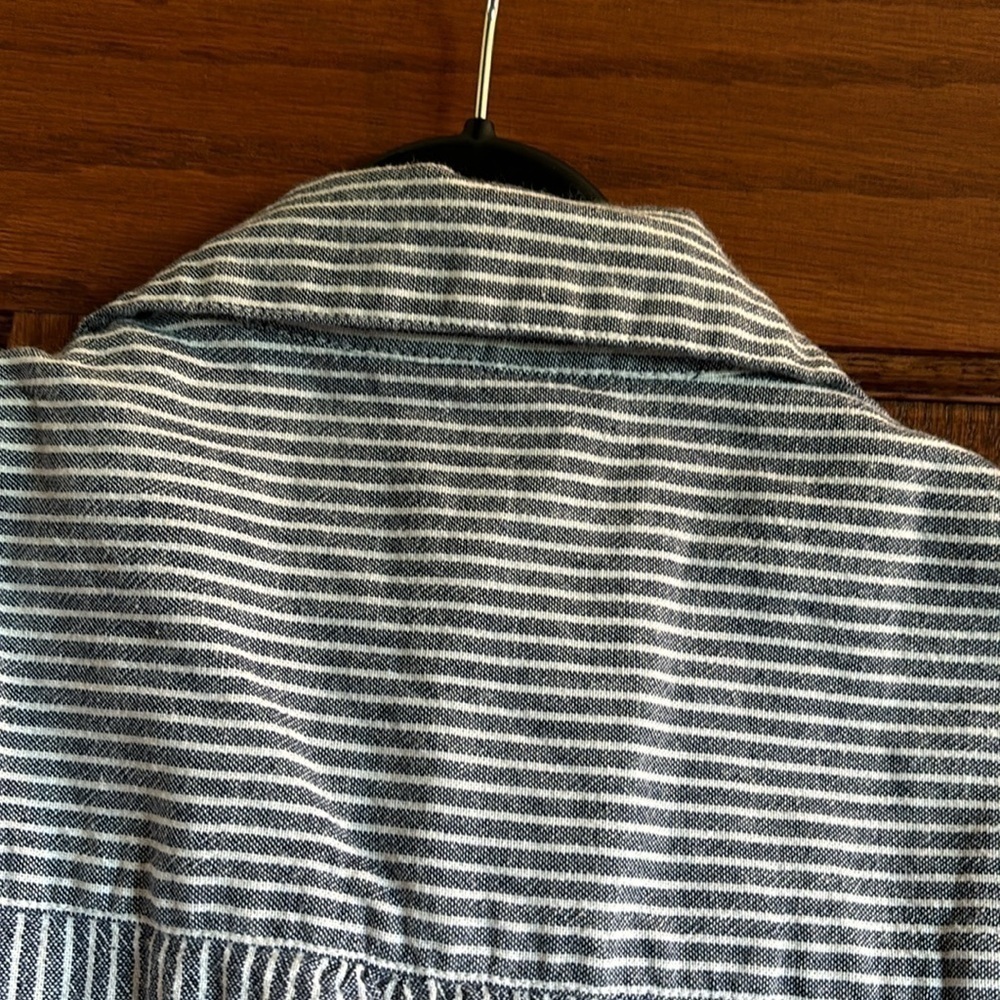 Japna cotton striped tie button zip up front jumper with pockets size small - Picture 10 of 11